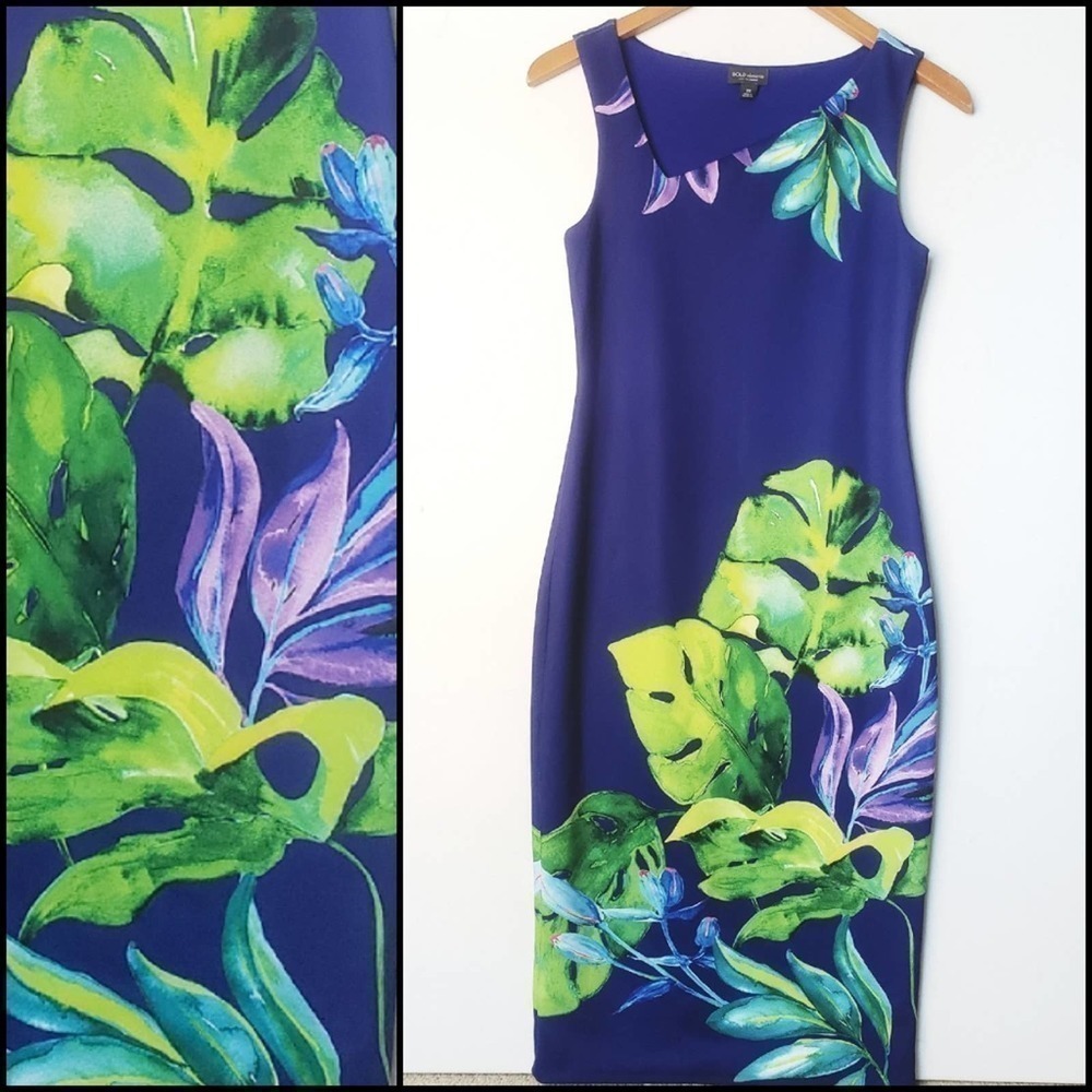 BOLD ELEMENTS Tropical Print Dress XS.